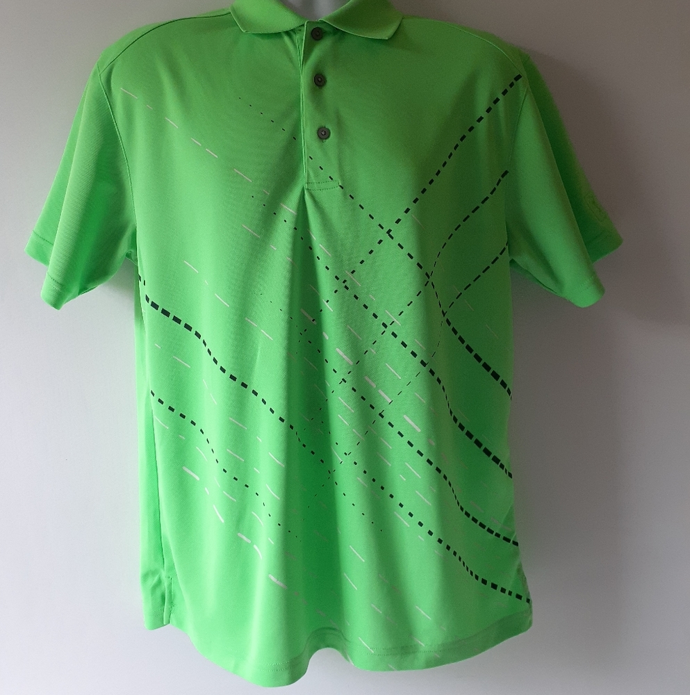 PGA Pro Series men's light green short sleeve golf polo shirt size M